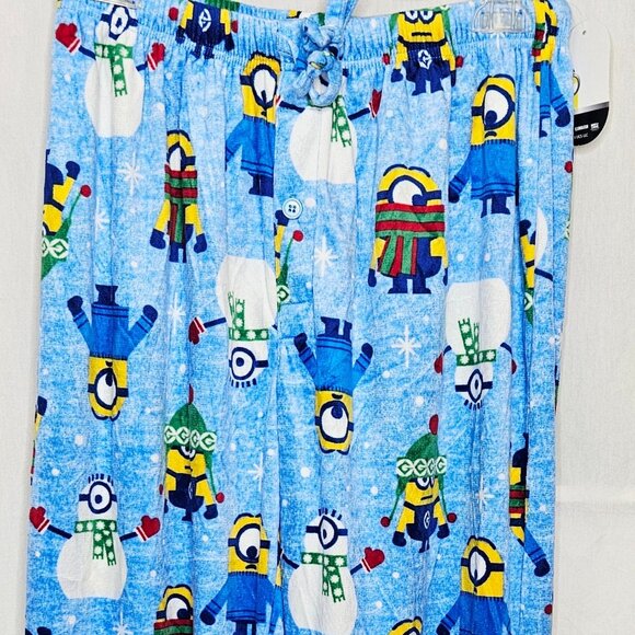 Illumination Presents Men's Minions Print Blue Pajama Lounge Pants Medium - Picture 3 of 7